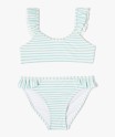 Maillot de bain fille 2 pièces à finitions dentelées et motifs exotiques